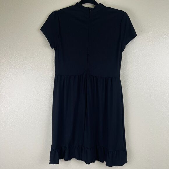 Killstar Dress Womens M Black Goth Witchy Mesh Ruffle Fit & Flare Spider Buttons - Picture 4 of 12